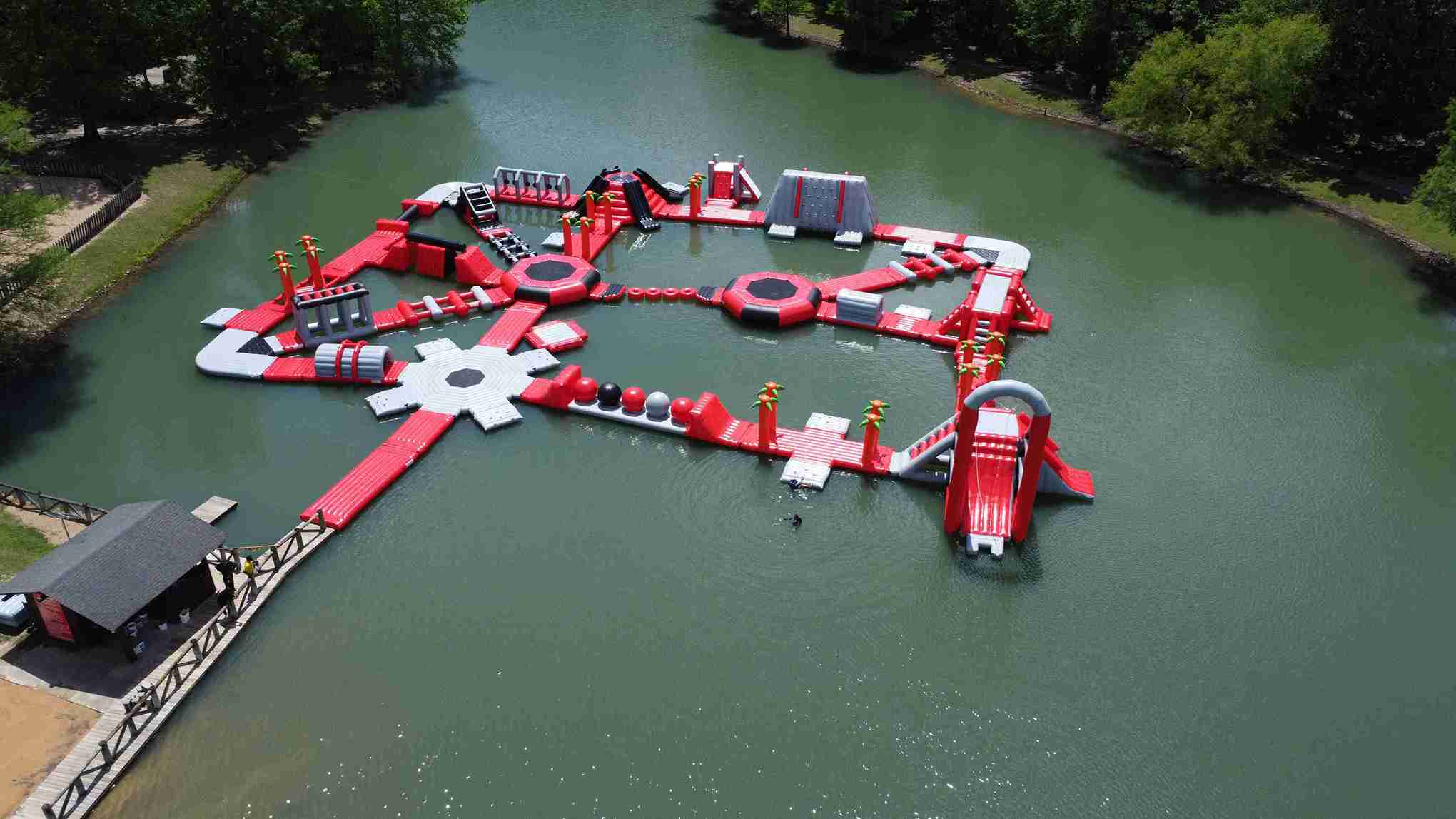 Summer Splash Aqua Park Largest Inflatable Water Park located at Crowley’s Ridge State Park on Lake Ponder Arkansas, gallery